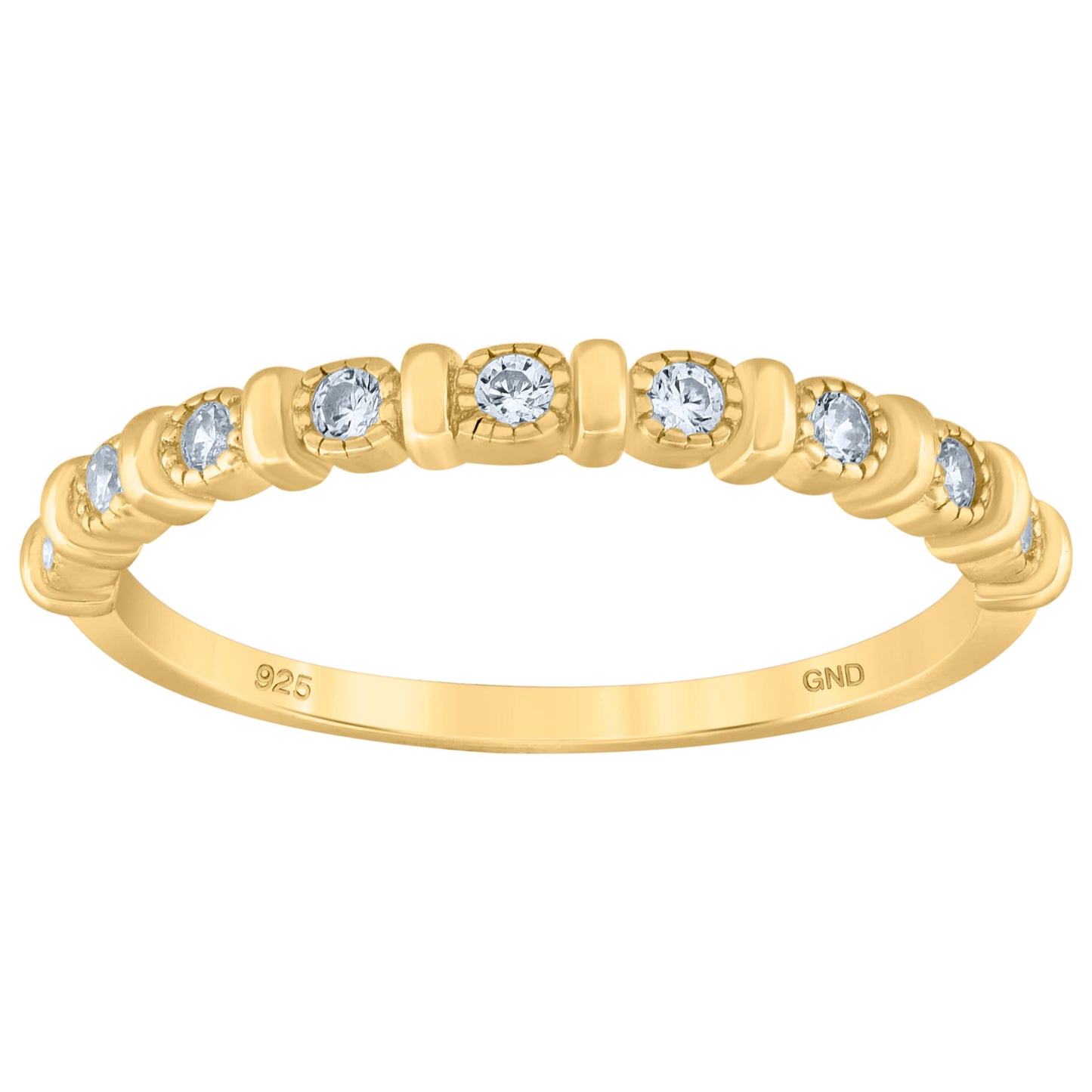 Sterling Silver Women's Cubic Zirconia Semi-Eternity Bridal Anniversary Engagement Wedding Band Ring