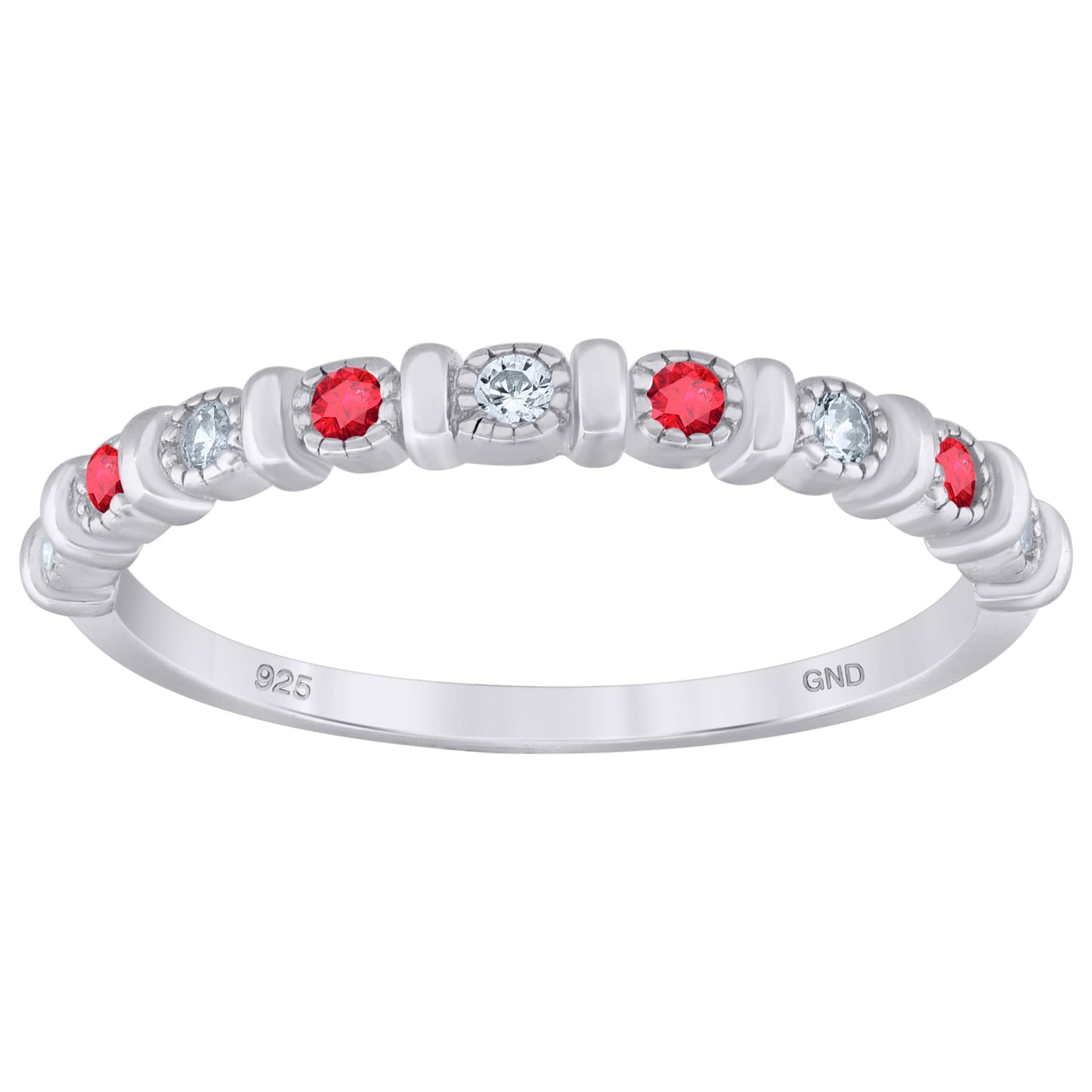 Sterling Silver Women's Cubic Zirconia Semi-Eternity Bridal Anniversary Engagement Wedding Band Ring