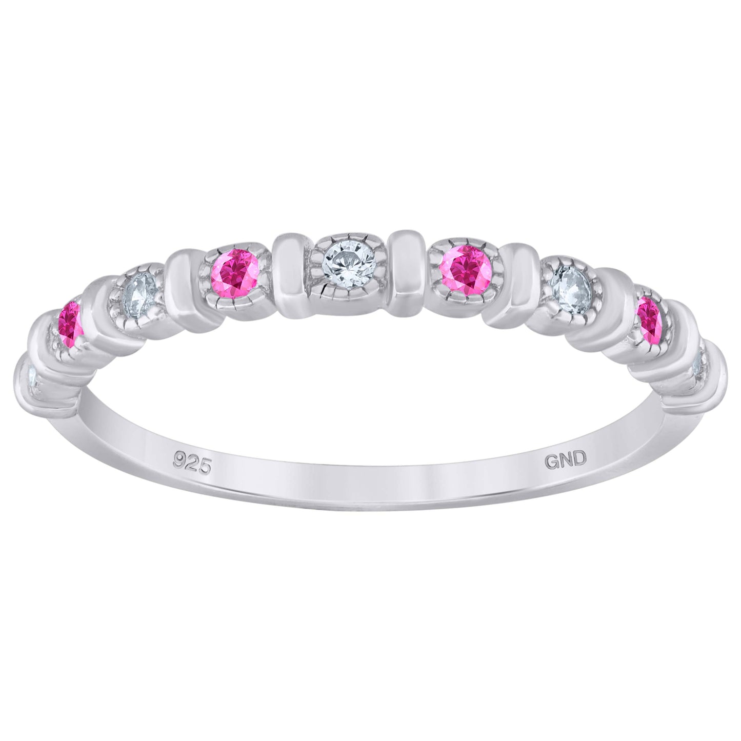 Sterling Silver Women's Cubic Zirconia Semi-Eternity Bridal Anniversary Engagement Wedding Band Ring