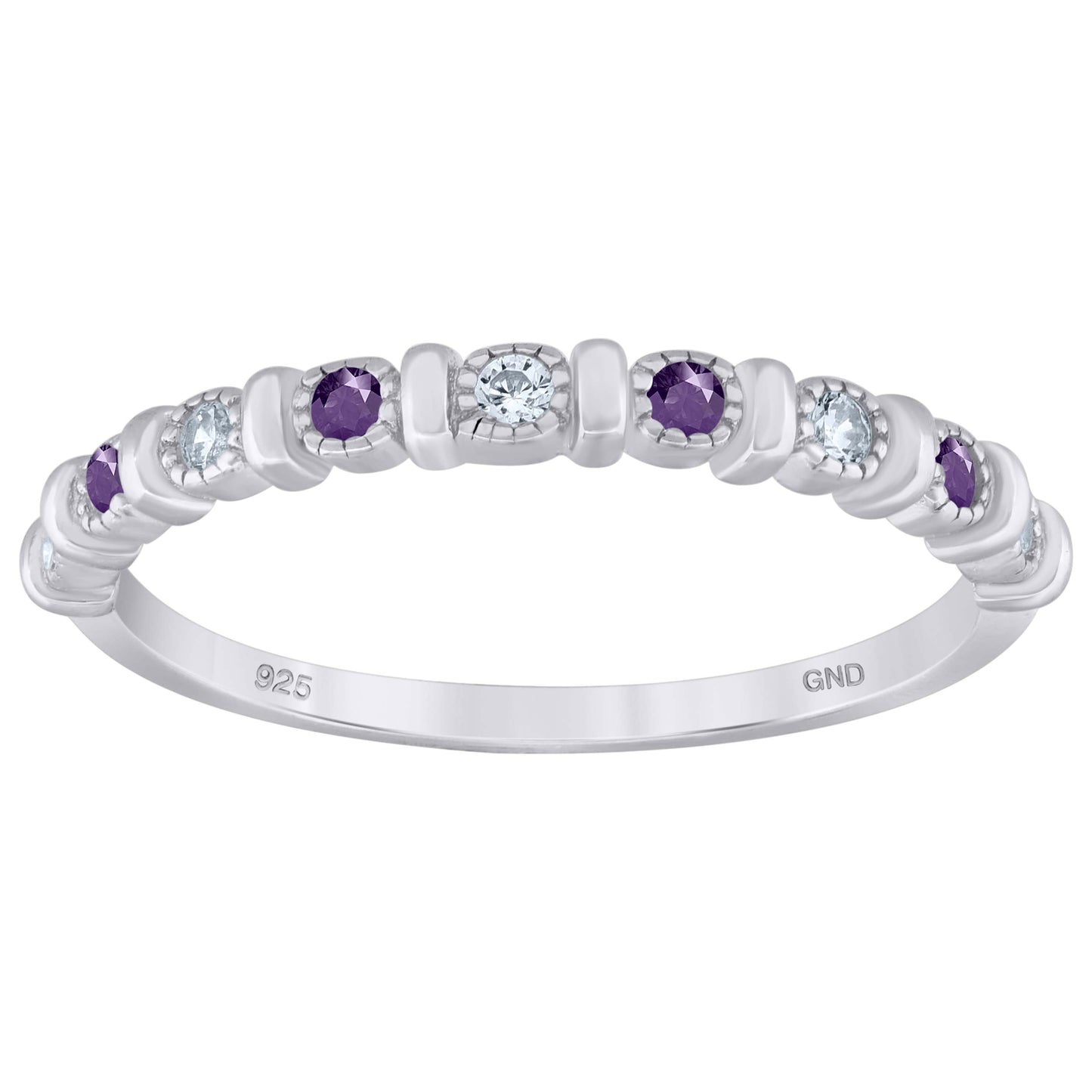 Sterling Silver Women's Cubic Zirconia Semi-Eternity Bridal Anniversary Engagement Wedding Band Ring