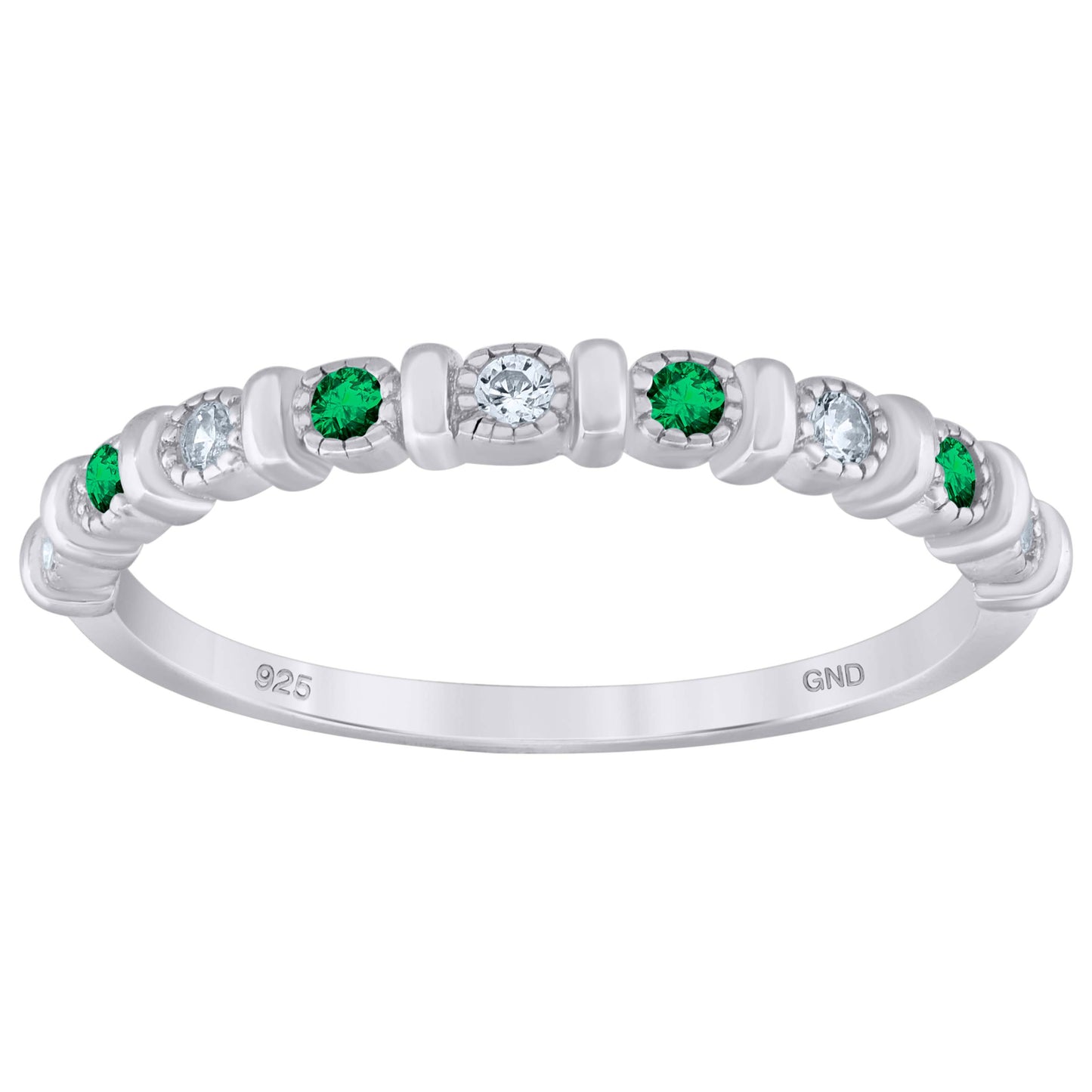 Sterling Silver Women's Cubic Zirconia Semi-Eternity Bridal Anniversary Engagement Wedding Band Ring