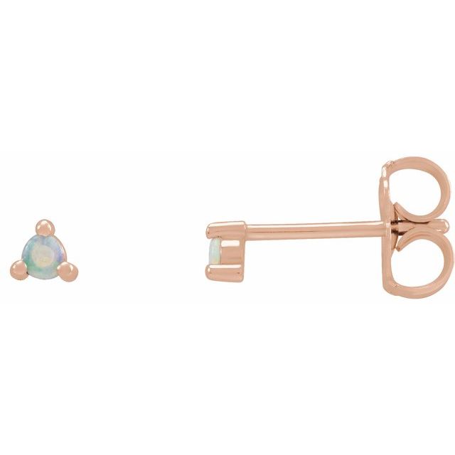 14K Yellow Or White Or Rose Gold Round Friction Backs Polished Natural Diamond Rose-Cut 3-Prong Earrings