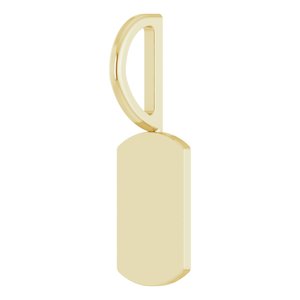 14K Yellow Gold 17.63 X 6 Mm Polished Mini Engravable Dog Tag Pendant