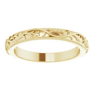 10K Yellow Gold Patterned Band Size 5