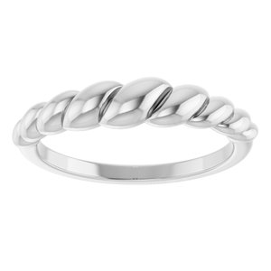 Sterling Silver Polished Rope Dome Ring Size 7