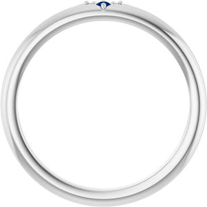 14K White Gold Natural Blue Sapphire Round 1.5 Mm Polished Natural Blue Sapphire Stackable Ring Size 7