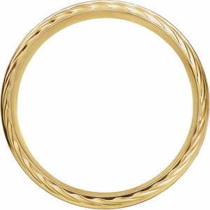 14K Yellow Gold 6 Mm Polished Single Sided Rope Edge Band Size 10