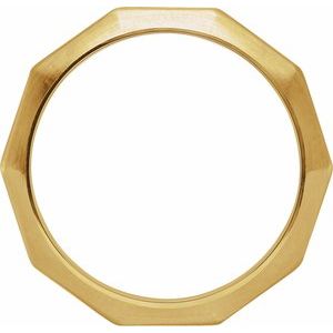 14K Yellow Gold 3 Mm Polished Geometric Decagon Band Size 7
