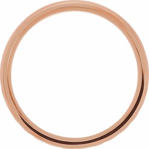 14K Rose Gold 6 Mm Polished Comfort-Fit Rope Band Size 10