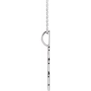 Sterling Silver 16-18 In Polished Vertical Necklace