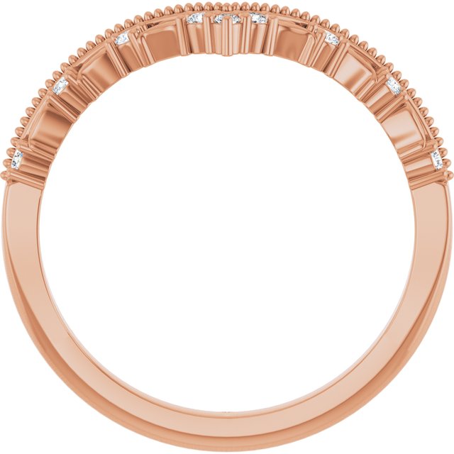 14K White Or Rose Or Yellow Gold Round 1.3 Mm Polished .08 Ctw Natural Diamond Contour Band, Size 7