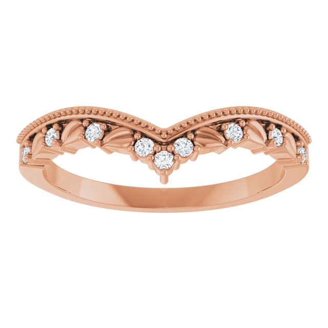 14K White Or Rose Or Yellow Gold Round 1.3 Mm Polished .08 Ctw Natural Diamond Contour Band, Size 7