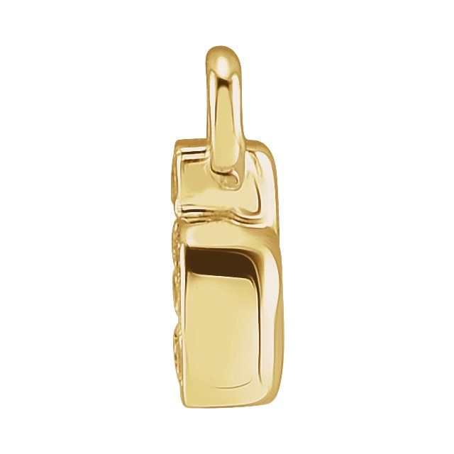 14K Yellow Or White Or Rose Gold Round .75 Mm I1, H+ Polished Natural Diamond Lowercase Initial Dangle
