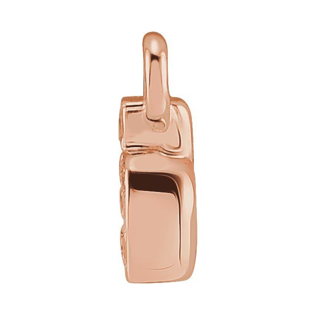 14K Yellow Or White Or Rose Gold Round .75 Mm I1, H+ Polished Natural Diamond Lowercase Initial Dangle