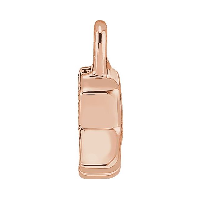 14K Yellow Or White Or Rose Gold Round .75 Mm I1, H+ Polished Natural Diamond Lowercase Initial Dangle