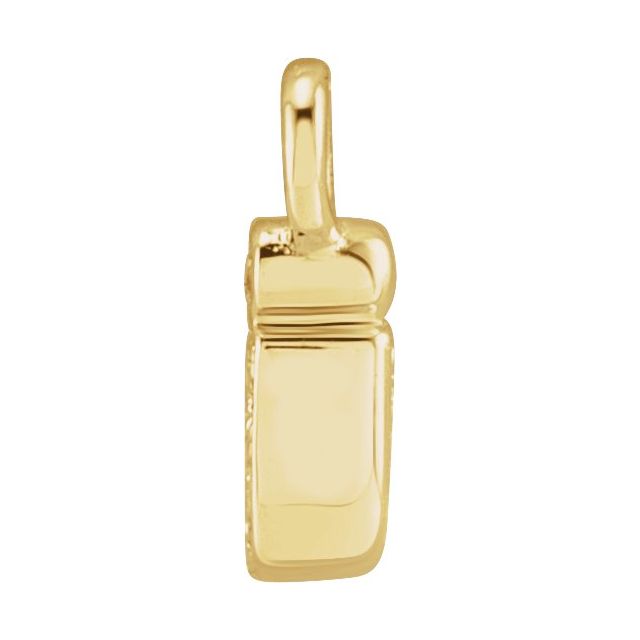 14K Yellow Or White Or Rose Gold Round .75 Mm I1, H+ Polished Natural Diamond Lowercase Initial Dangle
