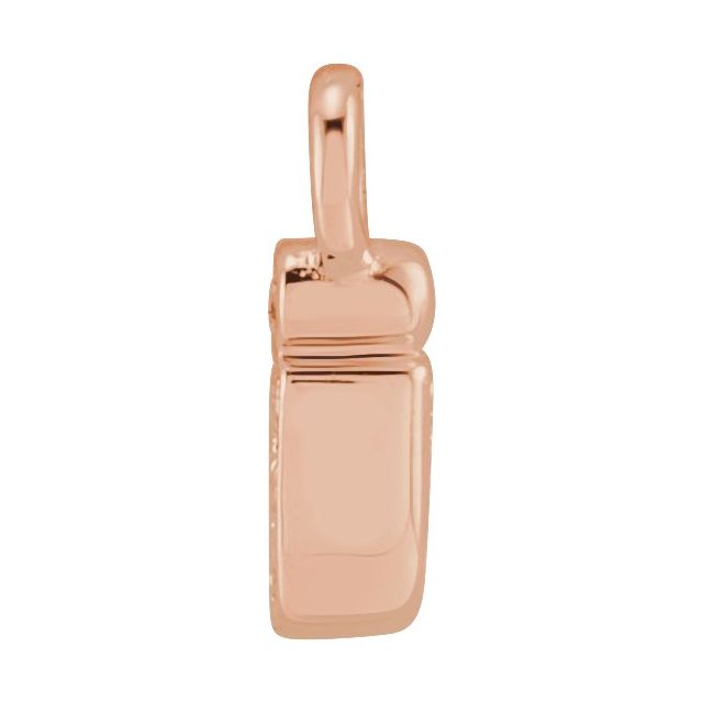 14K Yellow Or White Or Rose Gold Round .75 Mm I1, H+ Polished Natural Diamond Lowercase Initial Dangle