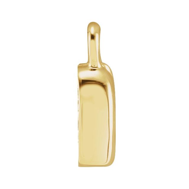 14K Yellow Or White Or Rose Gold Round .75 Mm I1, H+ Polished Natural Diamond Lowercase Initial Dangle