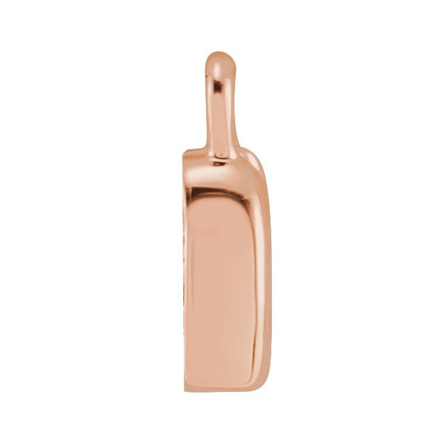 14K Yellow Or White Or Rose Gold Round .75 Mm I1, H+ Polished Natural Diamond Lowercase Initial Dangle
