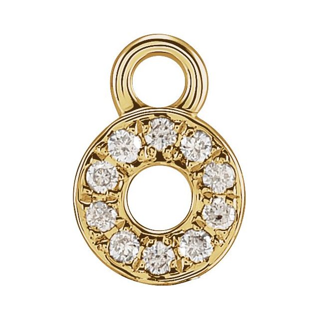 14K Yellow Or White Or Rose Gold Round .75 Mm I1, H+ Polished Natural Diamond Lowercase Initial Dangle