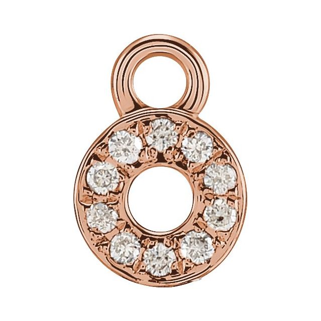 14K Yellow Or White Or Rose Gold Round .75 Mm I1, H+ Polished Natural Diamond Lowercase Initial Dangle