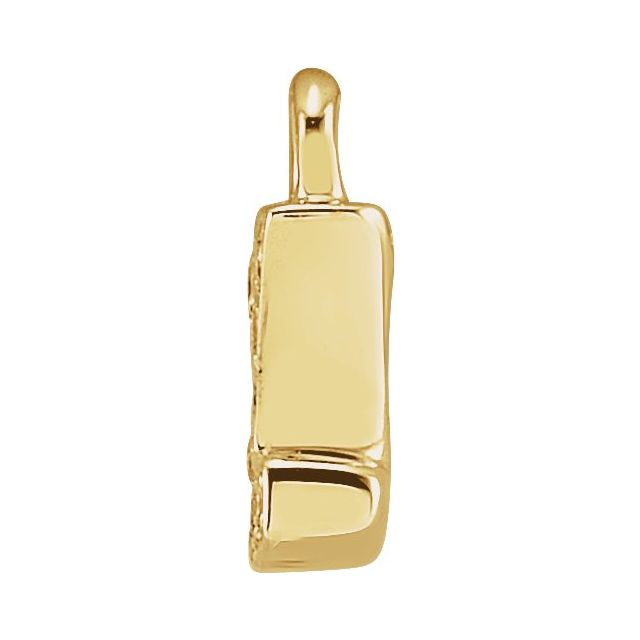 14K Yellow Or White Or Rose Gold Round .75 Mm I1, H+ Polished Natural Diamond Lowercase Initial Dangle