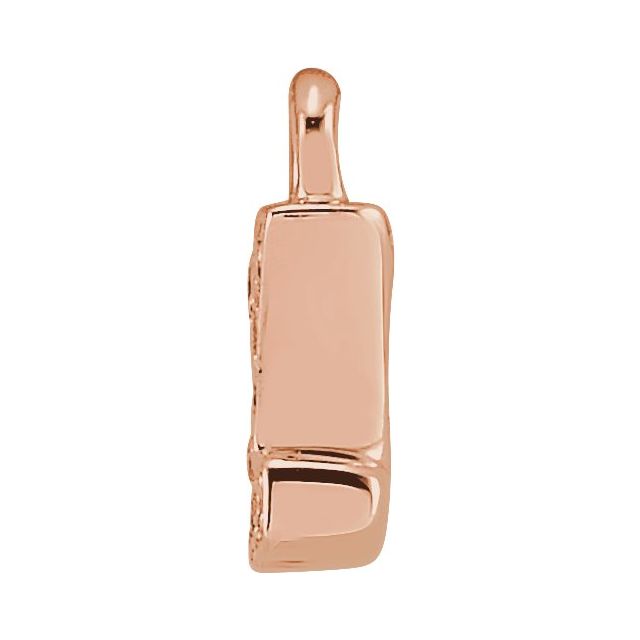 14K Yellow Or White Or Rose Gold Round .75 Mm I1, H+ Polished Natural Diamond Lowercase Initial Dangle