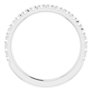 Platinum Round 1I1, G-H Polished Lab-Grown Diamond French-Set Matching Band