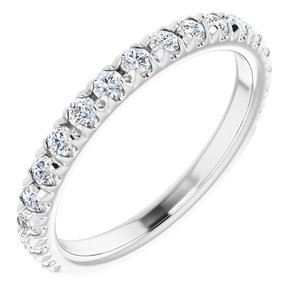 Platinum Round 1I1, G-H Polished Lab-Grown Diamond French-Set Matching Band