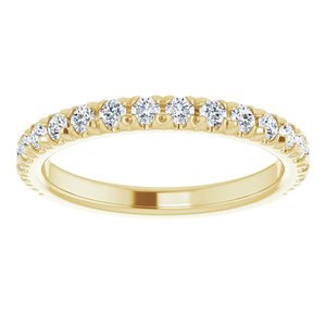14K Yellow Gold Round I1, G-H Polished Lab-Grown Diamond French-Set Matching Band