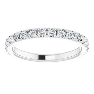 Platinum Round 1I1, G-H Polished Lab-Grown Diamond French-Set Matching Band