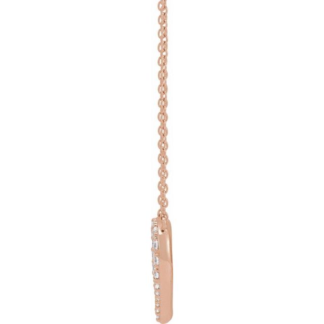 14K Yellow Or Rose Gold 15.4 X 18 Mm 16-18 In Polished 3/8 Ctw Lab-Grown Diamond Heart Necklace