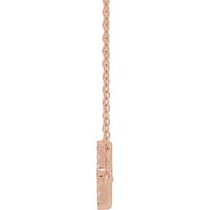 14K Rose Gold Round 1.3Mm Gh Si1-Si2 1/6 Ctw Lab-Grown Diamond Sideways Cross Necklace, Length: 18 In