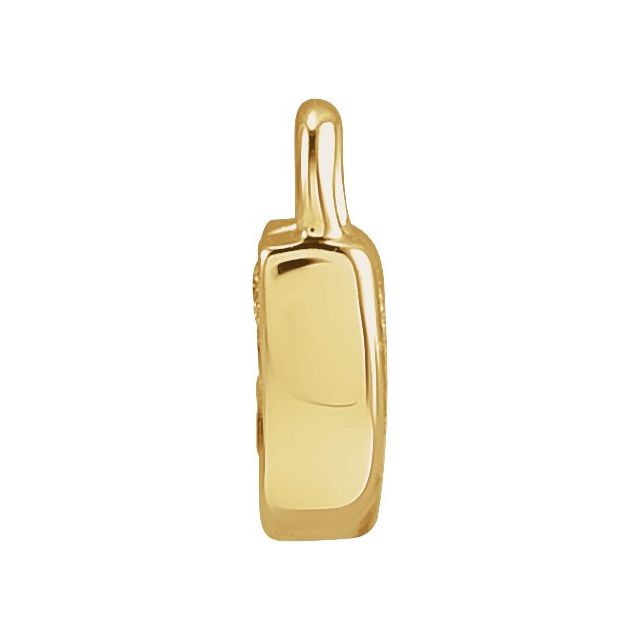 14K Yellow Or White Or Rose Gold Round .75 Mm I1, H+ Polished Natural Diamond Lowercase Initial Dangle