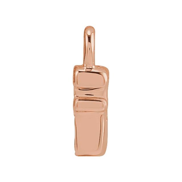 14K Yellow Or White Or Rose Gold Round .75 Mm I1, H+ Polished Natural Diamond Lowercase Initial Dangle
