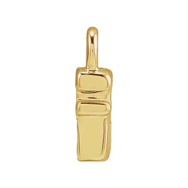 14K Yellow Or White Or Rose Gold Round .75 Mm I1, H+ Polished Natural Diamond Lowercase Initial Dangle