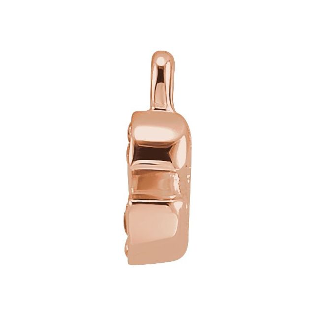 14K Yellow Or White Or Rose Gold Round .75 Mm I1, H+ Polished Natural Diamond Lowercase Initial Dangle