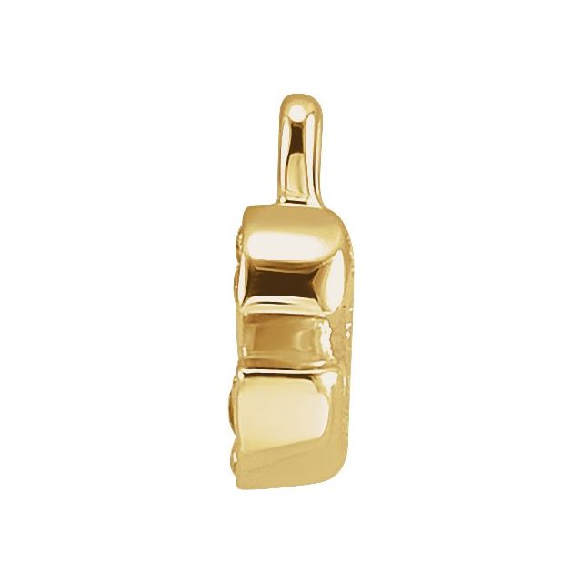 14K Yellow Or White Or Rose Gold Round .75 Mm I1, H+ Polished Natural Diamond Lowercase Initial Dangle