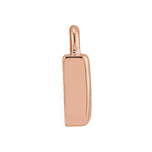 14K Yellow Or White Or Rose Gold Round .75 Mm I1, H+ Polished Natural Diamond Lowercase Initial Dangle