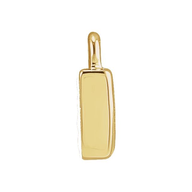 14K Yellow Or White Or Rose Gold Round .75 Mm I1, H+ Polished Natural Diamond Lowercase Initial Dangle