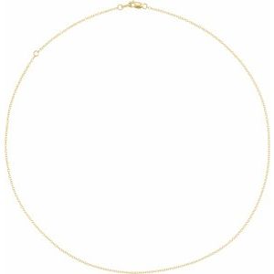 14K Yellow Or White Or Rose Gold Or Sterling Silver Or Yellow Gold Filled 1.3 mm Adjustable Cable 16-18" Chain