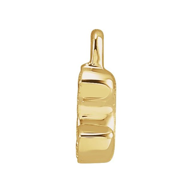 14K Yellow Or White Or Rose Gold Round .75 Mm I1, H+ Polished Natural Diamond Lowercase Initial Dangle
