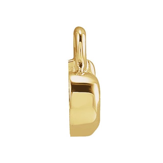 14K Yellow Or White Or Rose Gold Round .75 Mm I1, H+ Polished Natural Diamond Lowercase Initial Dangle
