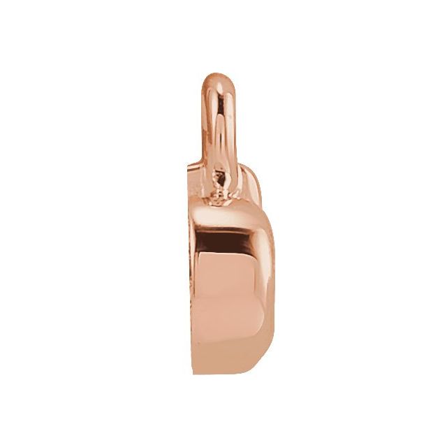 14K Yellow Or White Or Rose Gold Round .75 Mm I1, H+ Polished Natural Diamond Lowercase Initial Dangle