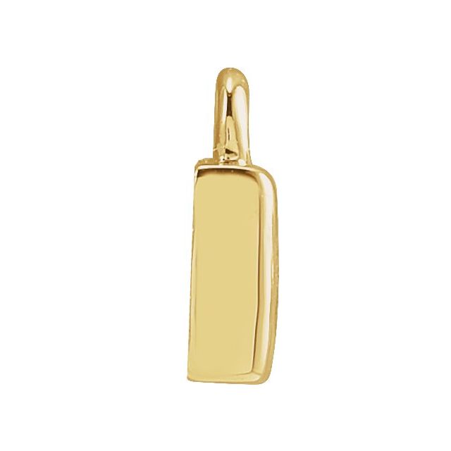 14K Yellow Or White Or Rose Gold Round .75 Mm I1, H+ Polished Natural Diamond Lowercase Initial Dangle