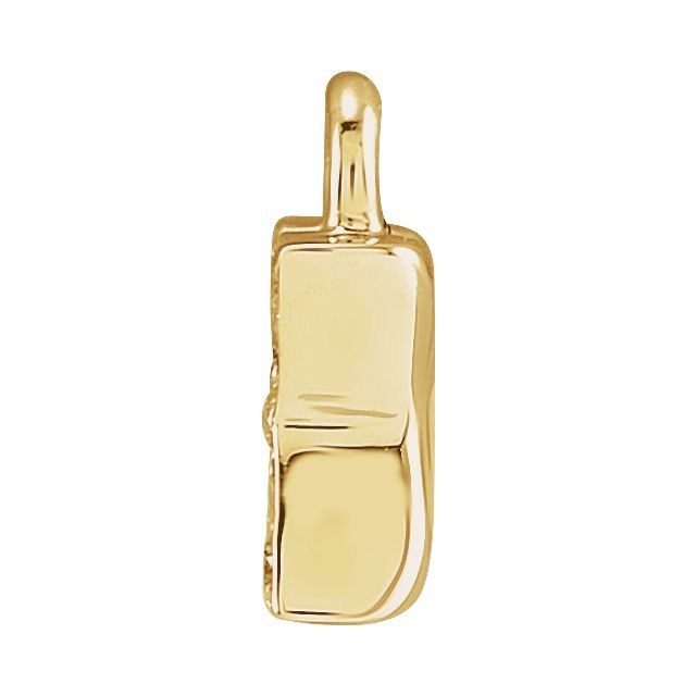 14K Yellow Or White Or Rose Gold Round .75 Mm I1, H+ Polished Natural Diamond Lowercase Initial Dangle