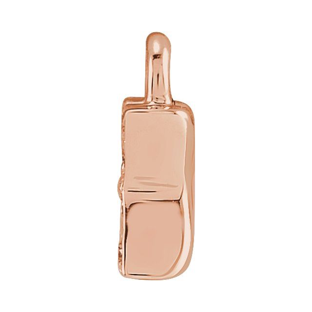 14K Yellow Or White Or Rose Gold Round .75 Mm I1, H+ Polished Natural Diamond Lowercase Initial Dangle