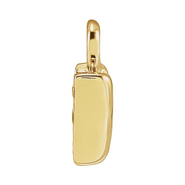 14K Yellow Or White Or Rose Gold Round .75 Mm I1, H+ Polished Natural Diamond Lowercase Initial Dangle