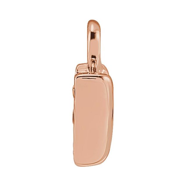 14K Yellow Or White Or Rose Gold Round .75 Mm I1, H+ Polished Natural Diamond Lowercase Initial Dangle