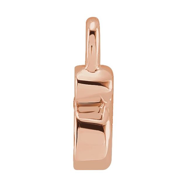 14K Yellow Or White Or Rose Gold Round .75 Mm I1, H+ Polished Natural Diamond Lowercase Initial Dangle